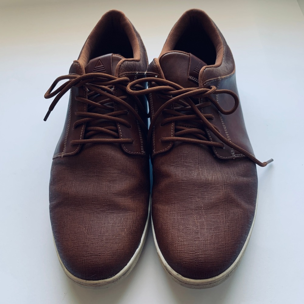 ALDO‎ Mens Brown Leather Lace Up Casual Dress Shoes Size 10